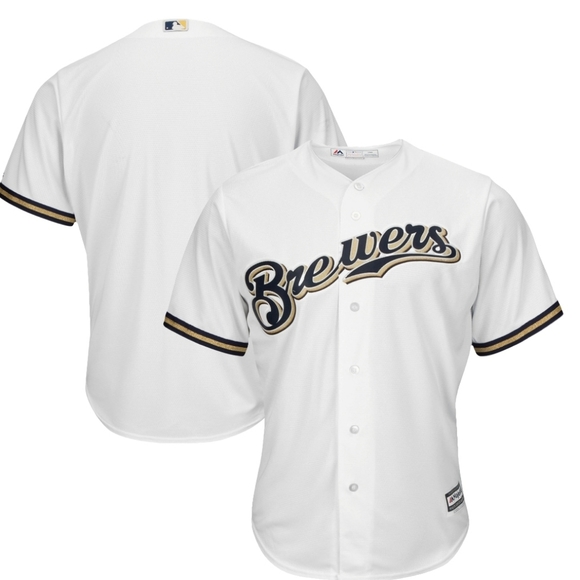 Milwaukee Brewers Majestic Official MLB Cool Base Jersey Home White NEW Men's - Picture 3 of 6